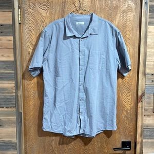 Mens light gray button down short sleeve